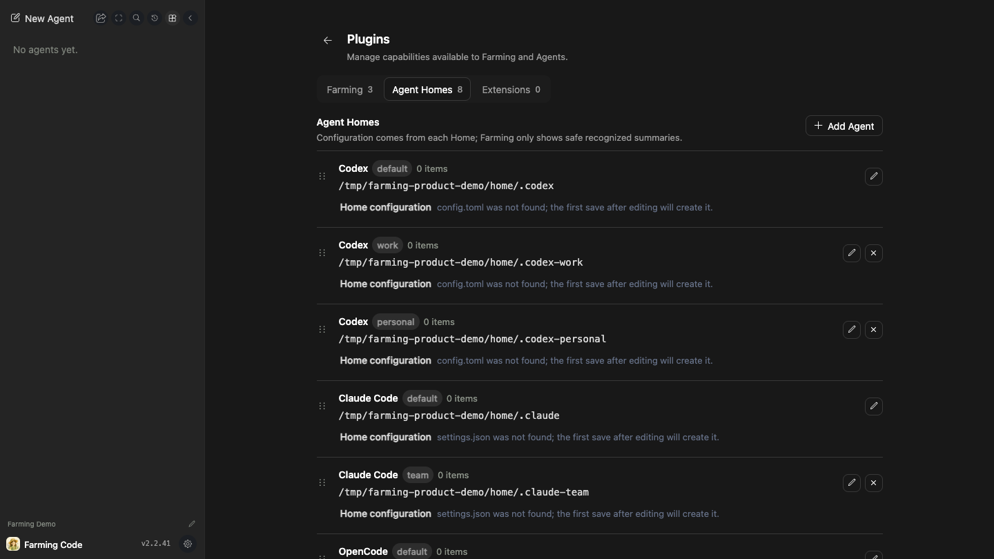 Multiple Agent Homes in Plugins