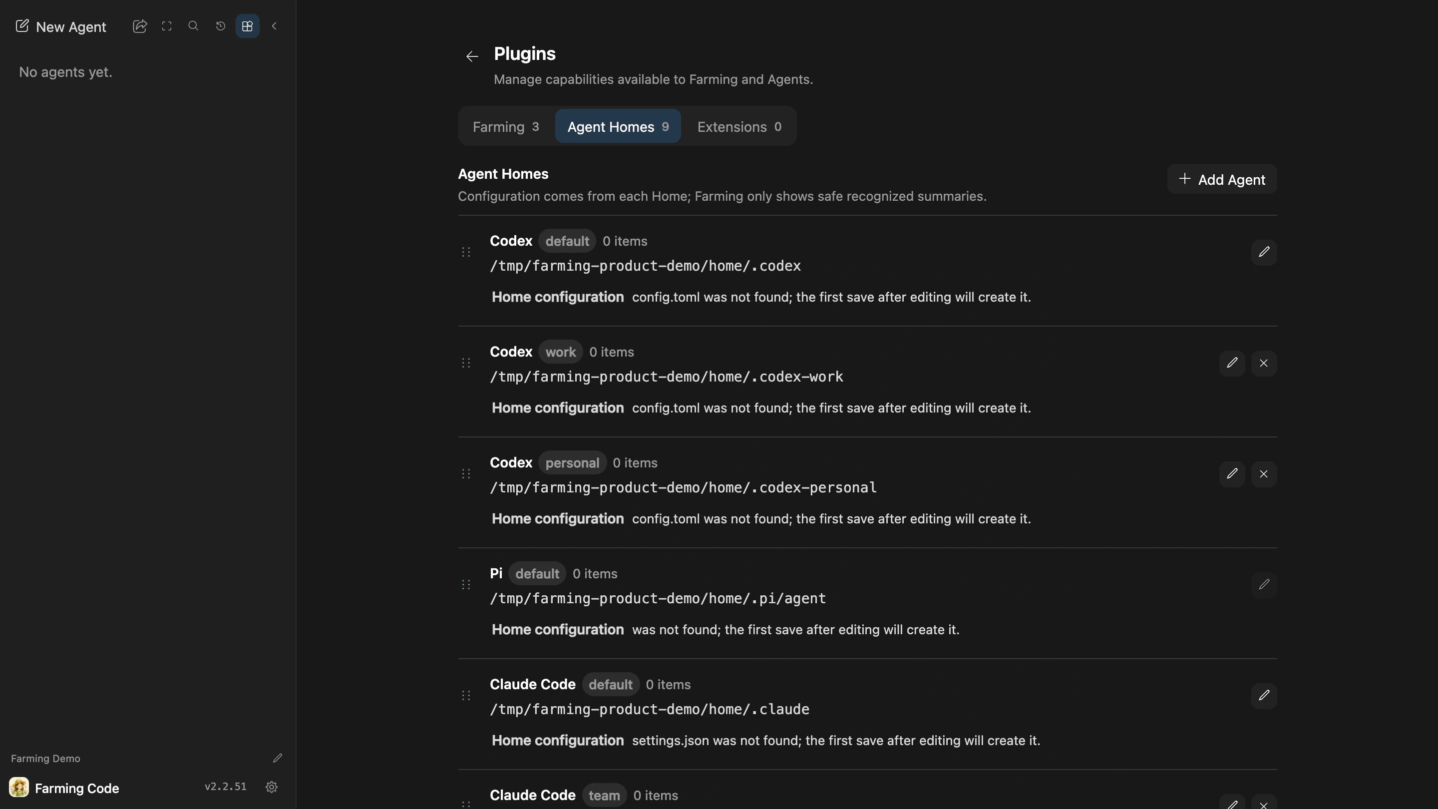 Multiple Agent Homes in Plugins