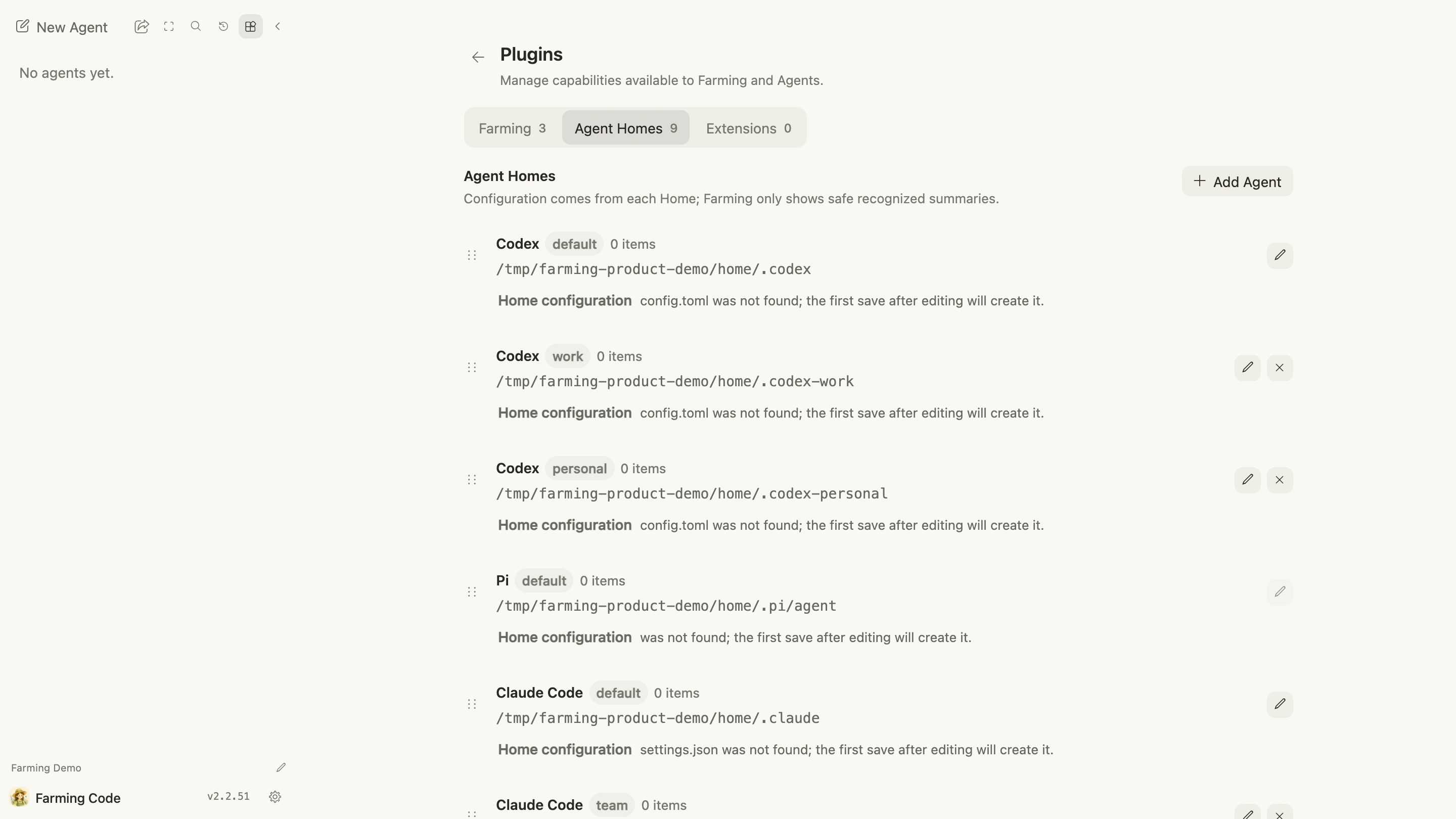 Multiple Agent Homes in Plugins