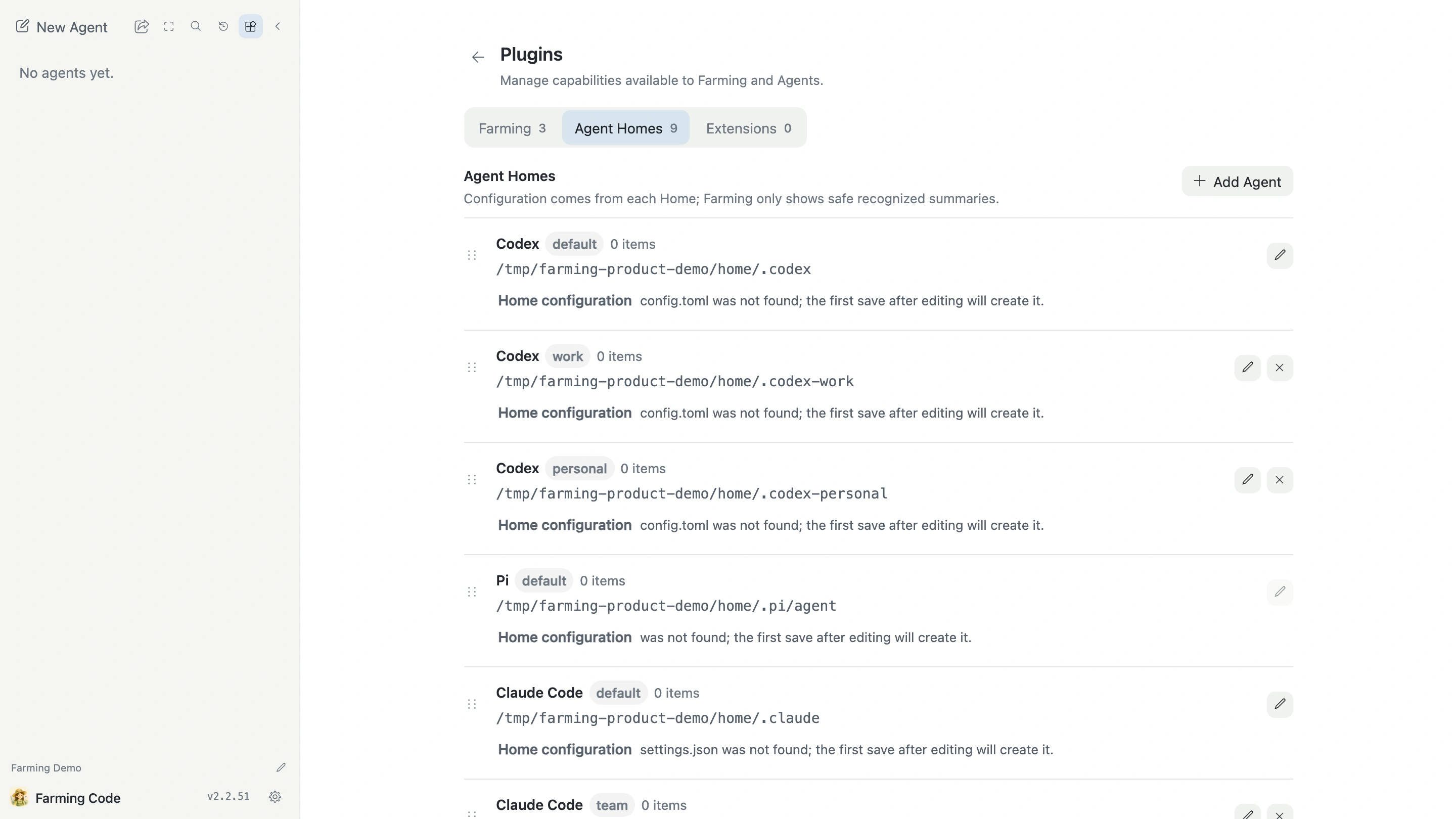 Multiple Agent Homes in Plugins