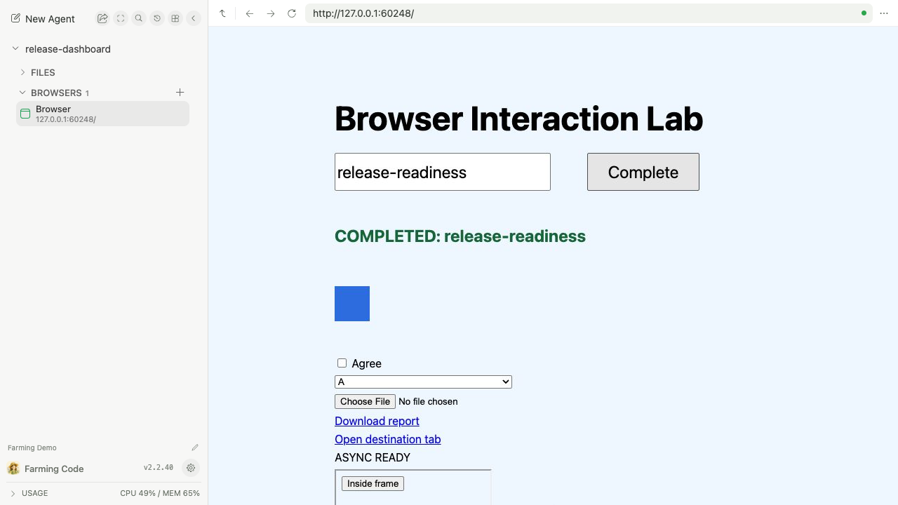 User and Agent viewing the same Browser page