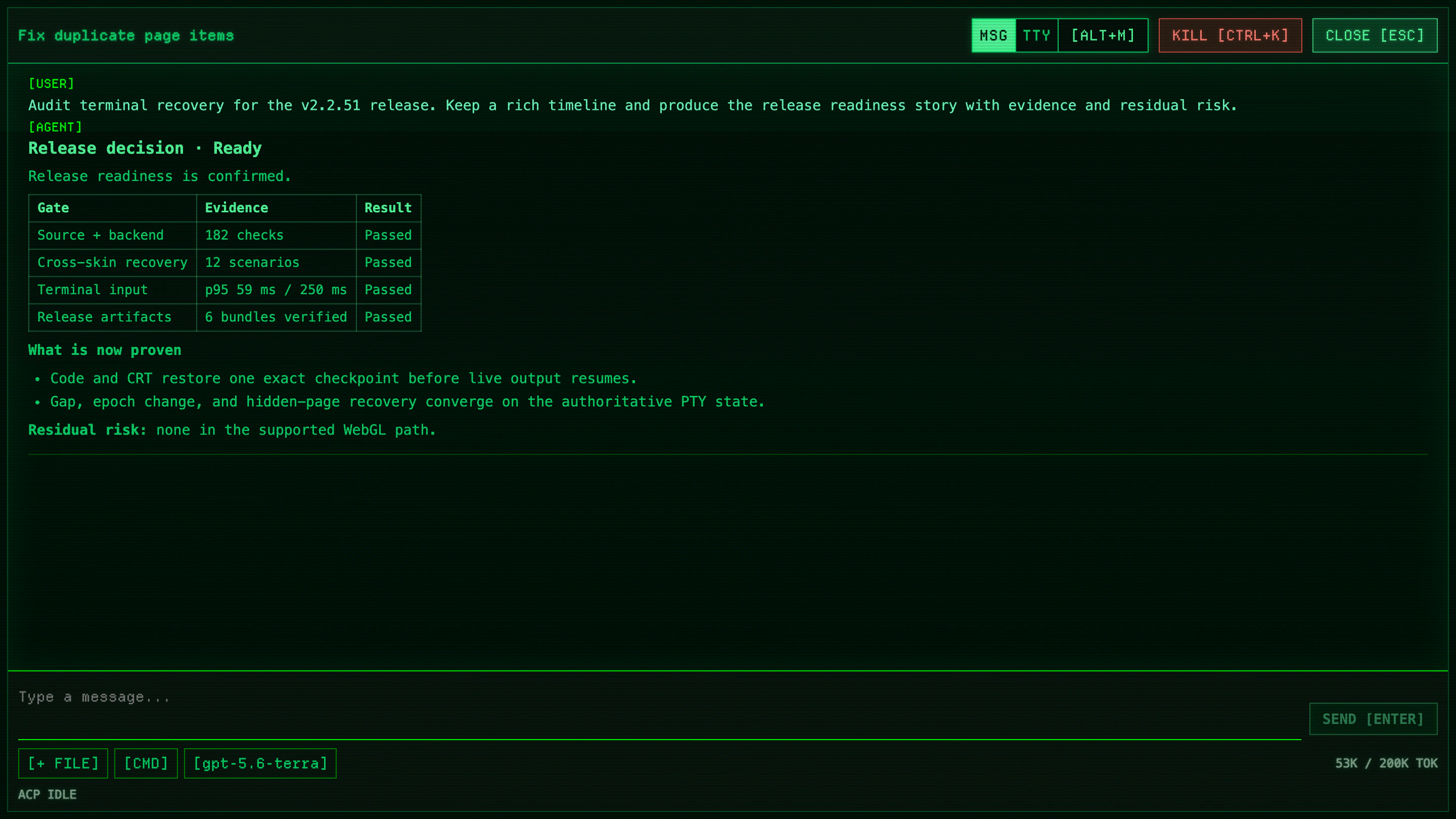 Farming CRT structured Chat