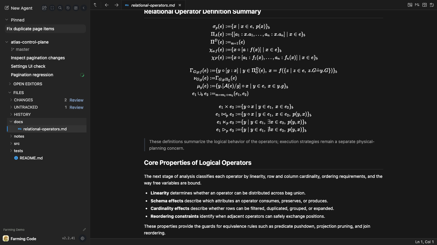 Relational operator Markdown preview in Files