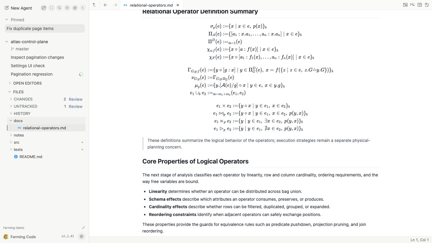 Relational operator Markdown preview in Files