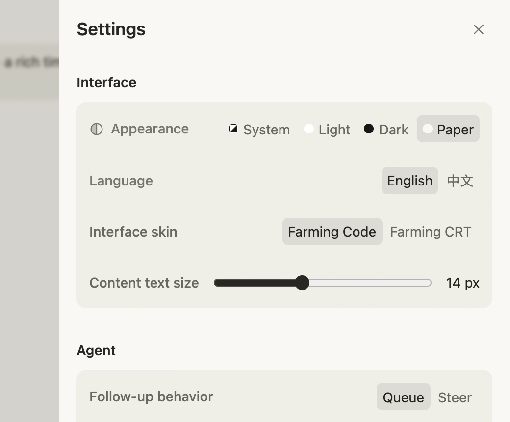 Farming Settings
