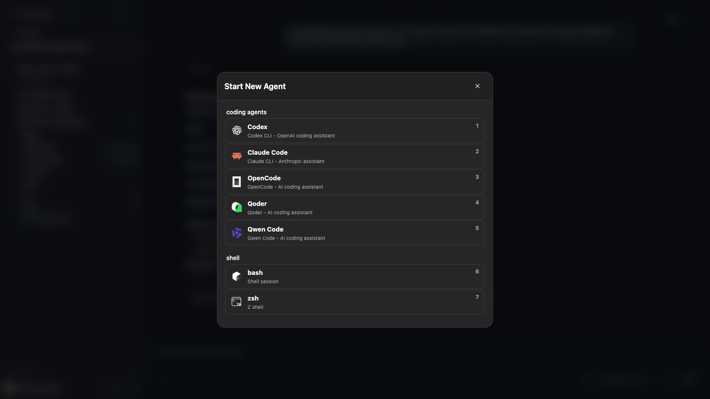 Select a coding Agent