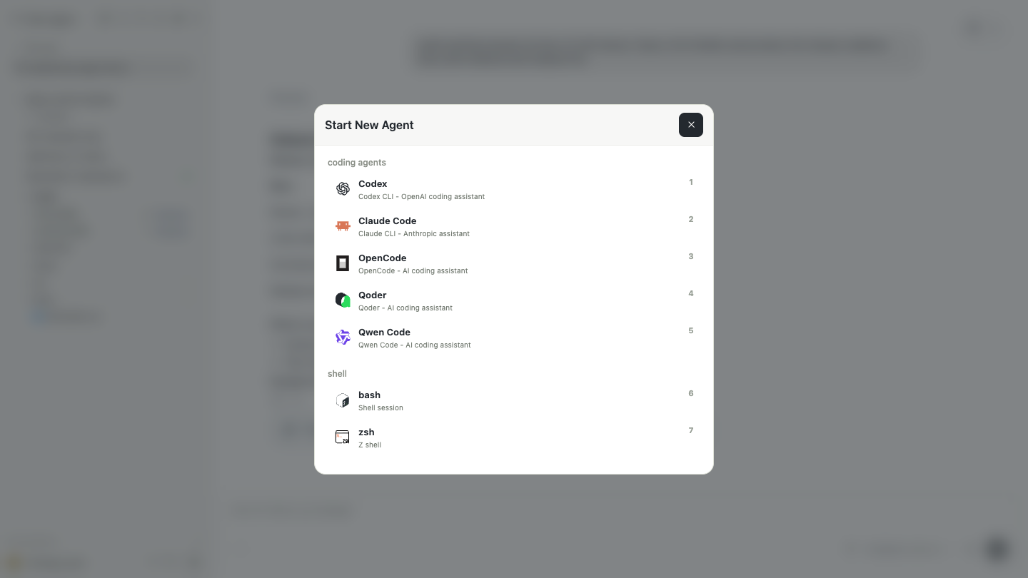 Select a coding Agent