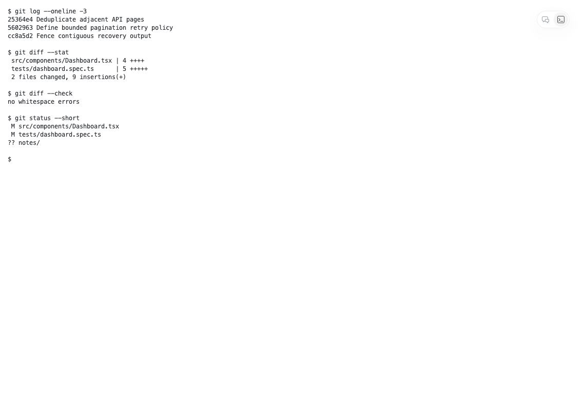Verify command results in Terminal